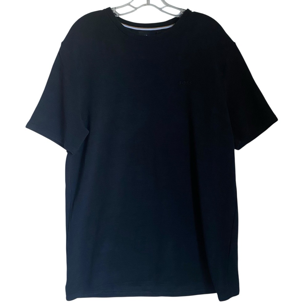 Hugo Boss Homewear T Shirt Men Size M Black Short Sleeve Ribbed Casual